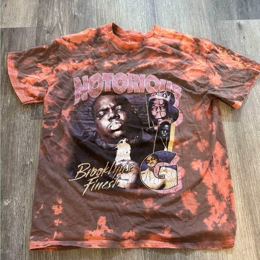 Notorious B.I.G. Custom Tie-Dye T-Shirt. Size M